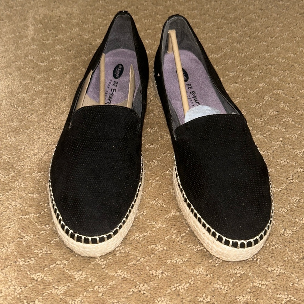 Black Sunray Espadrille Slip On Shoes